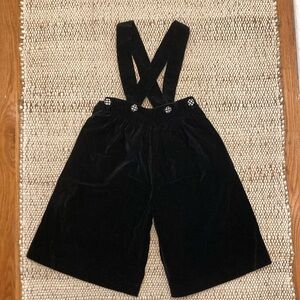 Vintage Cottontail Originals Black Cotton Velvet Gaucho Overalls Girls Size 6